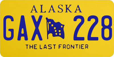AK license plate GAX228