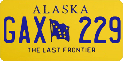 AK license plate GAX229