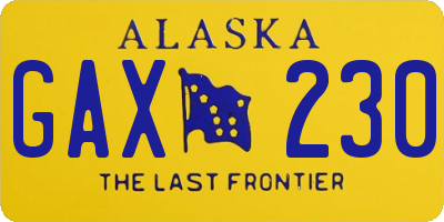 AK license plate GAX230