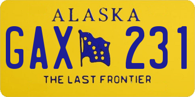 AK license plate GAX231