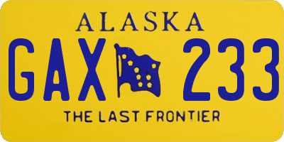AK license plate GAX233