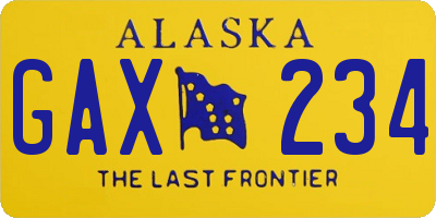 AK license plate GAX234