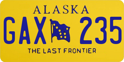AK license plate GAX235