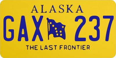 AK license plate GAX237