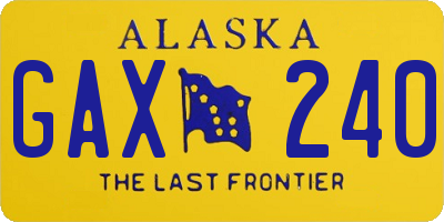 AK license plate GAX240