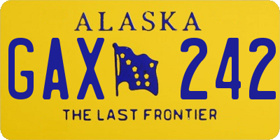 AK license plate GAX242