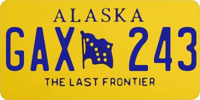 AK license plate GAX243
