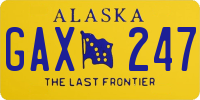 AK license plate GAX247