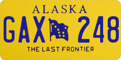 AK license plate GAX248