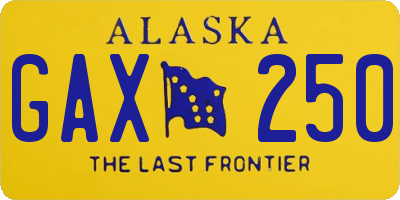 AK license plate GAX250