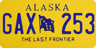 AK license plate GAX253