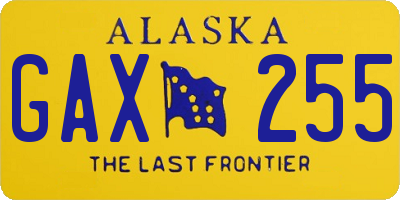 AK license plate GAX255