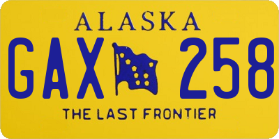 AK license plate GAX258