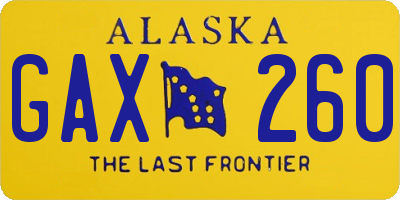 AK license plate GAX260