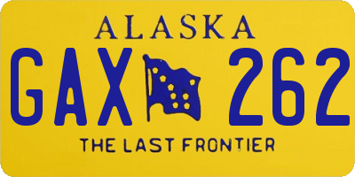 AK license plate GAX262