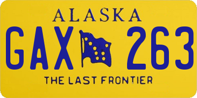 AK license plate GAX263