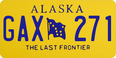 AK license plate GAX271