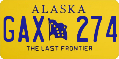 AK license plate GAX274
