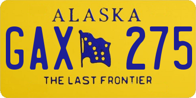AK license plate GAX275