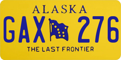 AK license plate GAX276