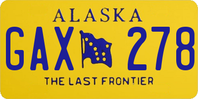 AK license plate GAX278