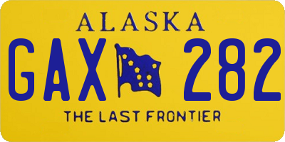 AK license plate GAX282