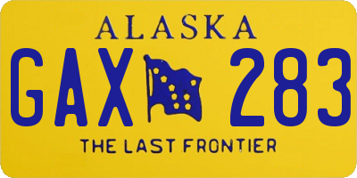 AK license plate GAX283