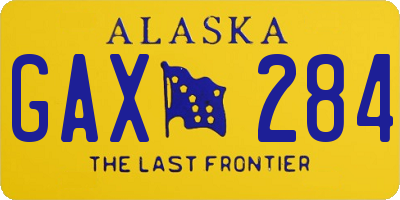 AK license plate GAX284