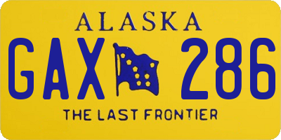 AK license plate GAX286