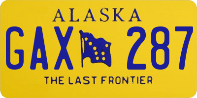 AK license plate GAX287