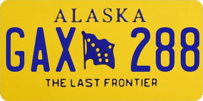 AK license plate GAX288