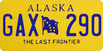 AK license plate GAX290