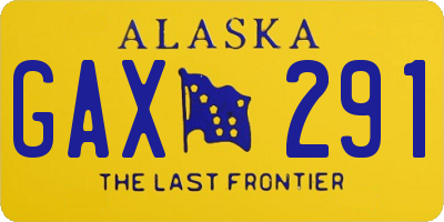 AK license plate GAX291