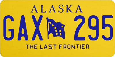 AK license plate GAX295