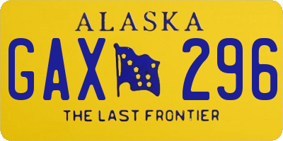 AK license plate GAX296