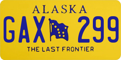 AK license plate GAX299