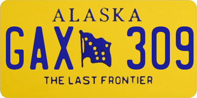 AK license plate GAX309