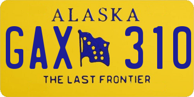 AK license plate GAX310