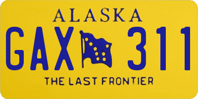 AK license plate GAX311