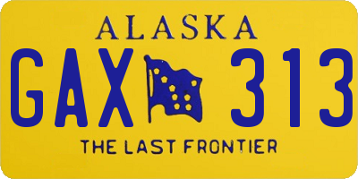AK license plate GAX313