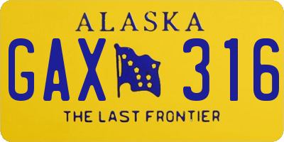 AK license plate GAX316