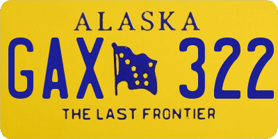 AK license plate GAX322