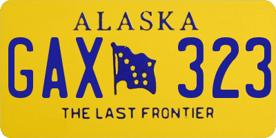 AK license plate GAX323