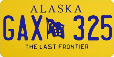 AK license plate GAX325