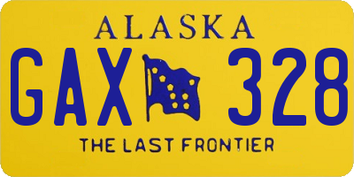 AK license plate GAX328