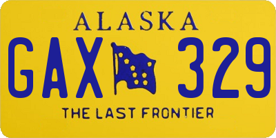 AK license plate GAX329