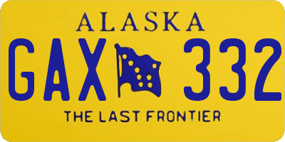 AK license plate GAX332