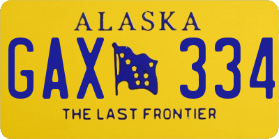 AK license plate GAX334