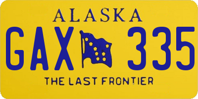 AK license plate GAX335