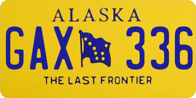 AK license plate GAX336